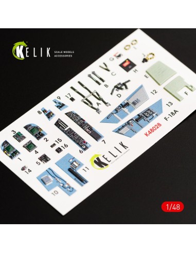 F/A-18A Hornet interior 3D decals for Kinetic kit 