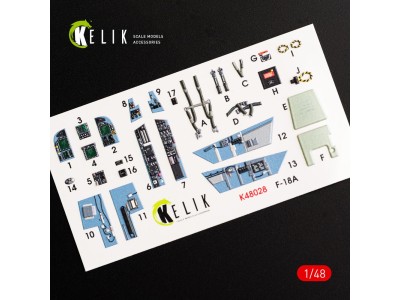 F/A-18A Hornet interior 3D decals for Kinetic kit 