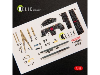 F-104G Starfighter early type interior 3D decals for Hasegawa kit 
