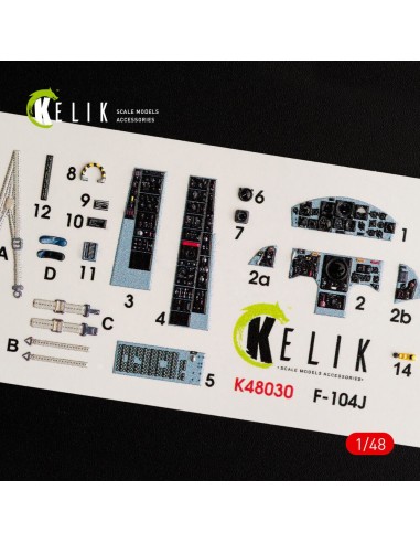 F-104J Starfighter interior 3D decals for Kinetic kit 