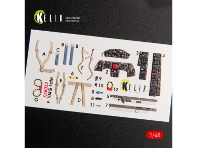 F-104G Starfighter late type interior 3D decals for Hasegawa kit 