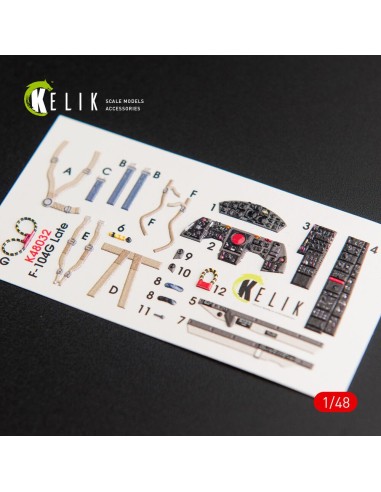 F-104G Starfighter late type interior 3D decals for Hasegawa kit 