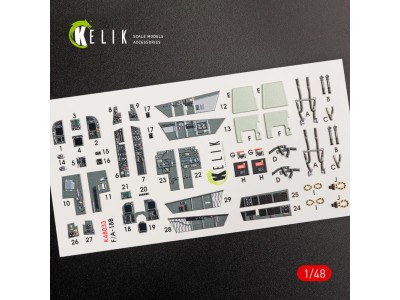 F/A-18B Hornet interior 3D decals for Kinetic kit 