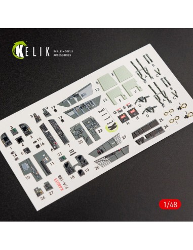 F/A-18B Hornet interior 3D decals for Kinetic kit 