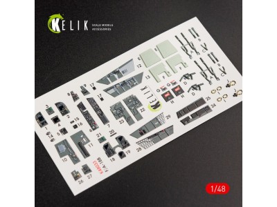 F/A-18B Hornet interior 3D decals for Kinetic kit 