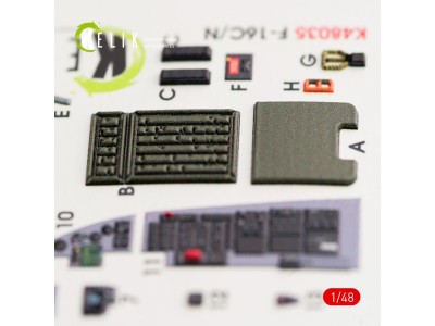 F-16C\N Fighting Falcon interior 3D decals for Tamiya kit 