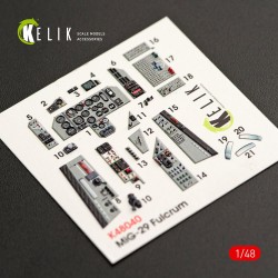 MiG-29A (9-12) Fulcrum interior 3D decals for GWH kit 