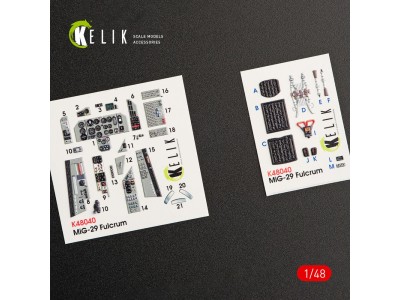MiG-29A (9-12) Fulcrum interior 3D decals for GWH kit 