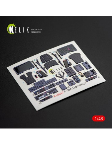 F-35A Lightning II interior 3D decals for Kitty Hawk / Zimimodel kit 