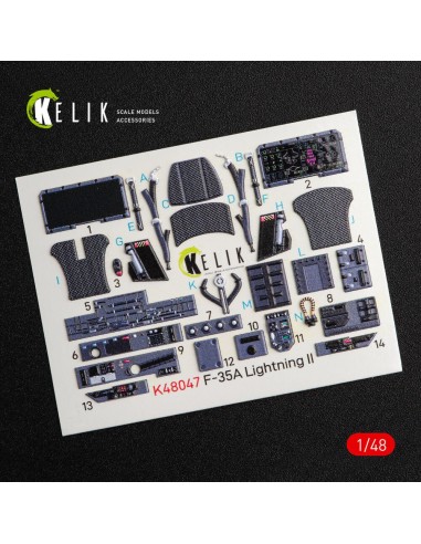 F-35A Lightning II interior 3D decals for Kitty Hawk / Zimimodel kit 