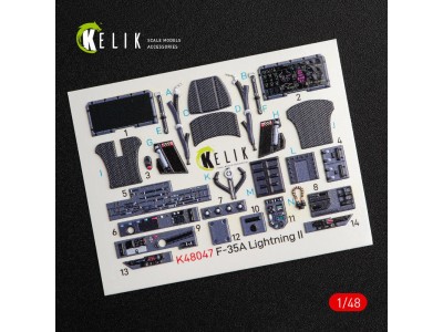 F-35A Lightning II interior 3D decals for Kitty Hawk / Zimimodel kit 