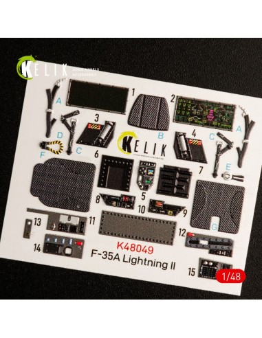 F-35A Lightning II interior 3D decals for Meng kit 