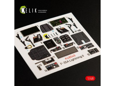 F-35A Lightning II interior 3D decals for Meng kit 