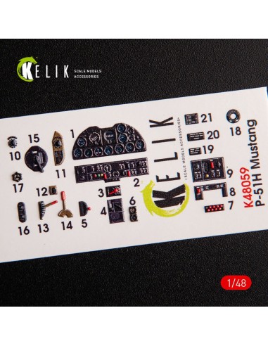 P-51H Mustang interior 3D decals for Modelsvit kit 