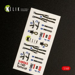 F-14D Tomcat interior 3D decals for Tamiya kit 