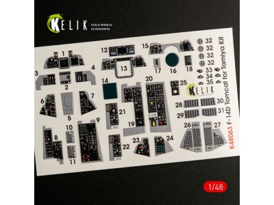 F-14D Tomcat interior 3D decals for Tamiya kit 
