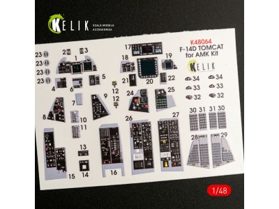 F-14D Tomcat interior 3D decals for AMK kit 