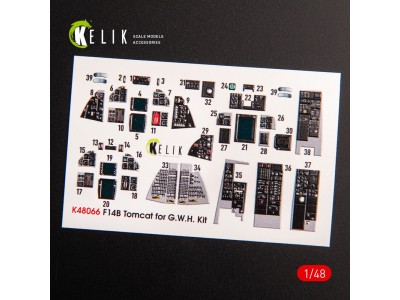 F-14B Tomcat interior 3D decals for GWH kit 