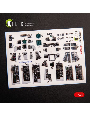 F-14A Tomcat late interior 3D decals for Tamiya kit 