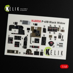 P-61B 'Black Widow' interior 3D decals for GWH kit  2
