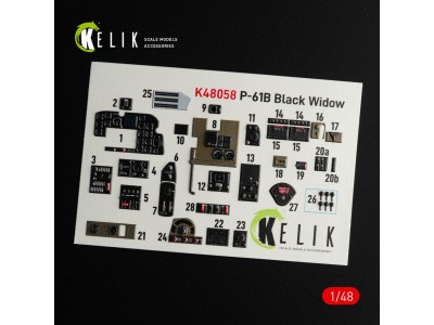 P-61B 'Black Widow' interior 3D decals for GWH kit 