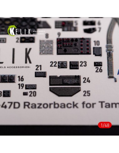 P-47D Razorback interior 3D decals for Tamiya kit 