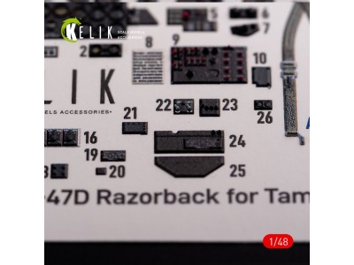 P-47D Razorback interior 3D decals for Tamiya kit 