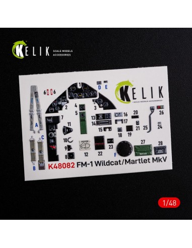 FM-1 Wildcat/Martlet Mk.V interior 3D decals for Tamiya kit 