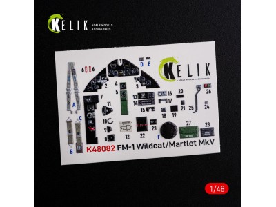 FM-1 Wildcat/Martlet Mk.V interior 3D decals for Tamiya kit 