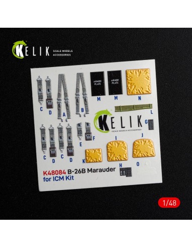 B-26B Marauder interior 3D decals for ICM kit 