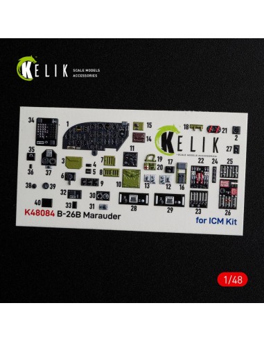 B-26B Marauder interior 3D decals for ICM kit 