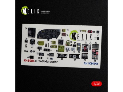 B-26B Marauder interior 3D decals for ICM kit 