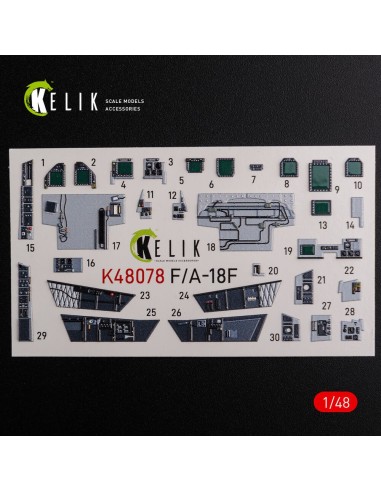 F/A-18F Super Hornet interior 3D decals for MENG kit 