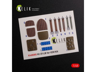 KI-21 interior 3D decals for ICM kit 