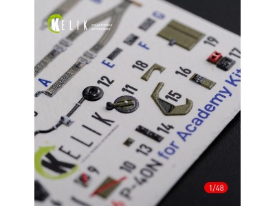 P-40N interior 3D decals for Academy kit 