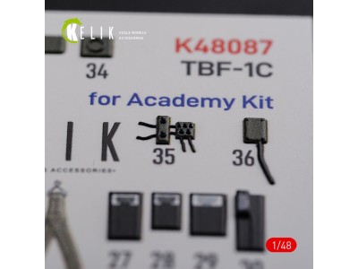 TBF-1C interior 3D decals for Academy kit 