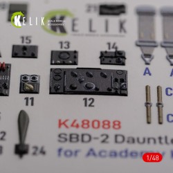SBD-2 Dauntless interior 3D decals for Academy kit  2
