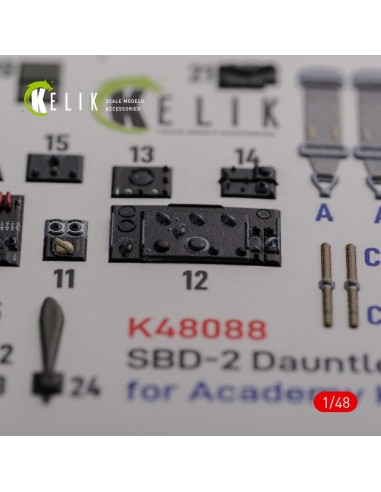 SBD-2 Dauntless interior 3D decals for Academy kit 