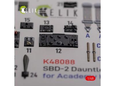 SBD-2 Dauntless interior 3D decals for Academy kit 