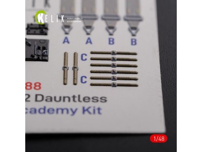 SBD-2 Dauntless interior 3D decals for Academy kit 