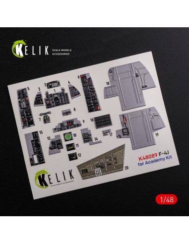 F-4J Phantom II interior 3D decals for Academy kit 