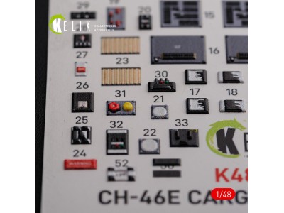 CH-46E Cargo compartment interior 3D decals for Academy kit 