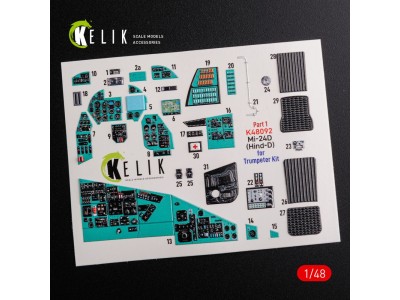 Mi-24D (Hind-D) interior 3D decals for Trumpeter kit 
