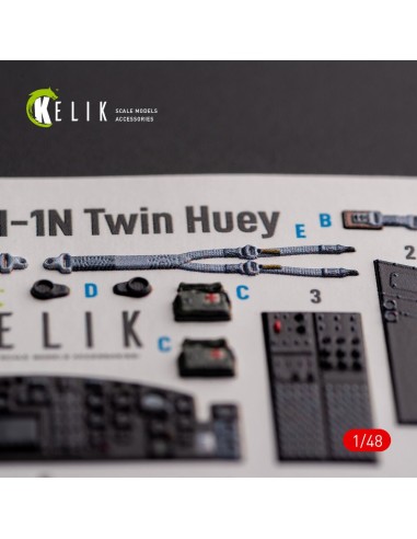 UH-1N Twin Huey - interior 3D decals for Zimi Model/KittyHawk kit 