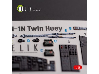 UH-1N Twin Huey - interior 3D decals for Zimi Model/KittyHawk kit 