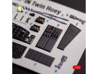 UH-1N Twin Huey - interior 3D decals for Zimi Model/KittyHawk kit 