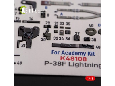 ?-38F Lightning - interior 3D decals for Academy kit 