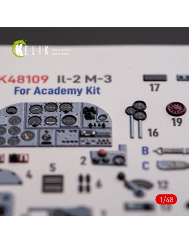 IL-2M3 - interior 3D decals for Academy/Accurate Miniatures kit 