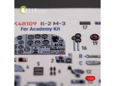 IL-2M3 - interior 3D decals for Academy/Accurate Miniatures kit 