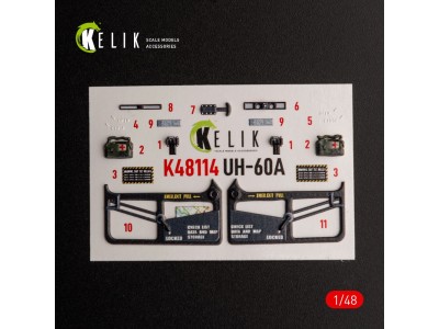 UH-60A Black Hawk - Type 2  Defence Intelligence of Ukraine interior 3D decals for ICM kit 